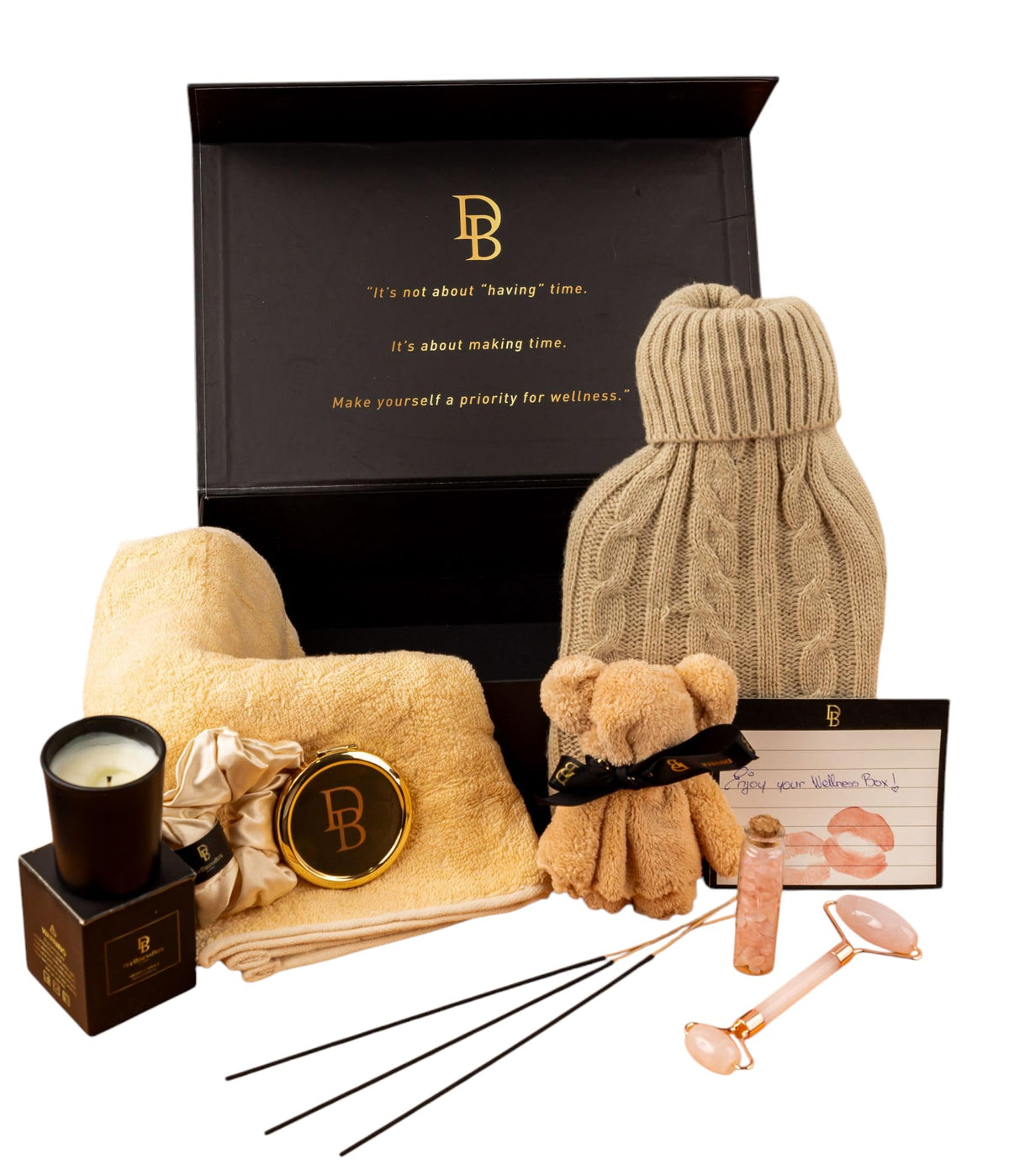 DinBer Wellness Box jade roller provides a cooling, refreshing skincare moment.