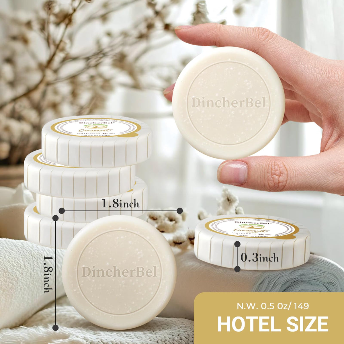 Coconut floral scent DincherBel soap lather for refreshing showers
