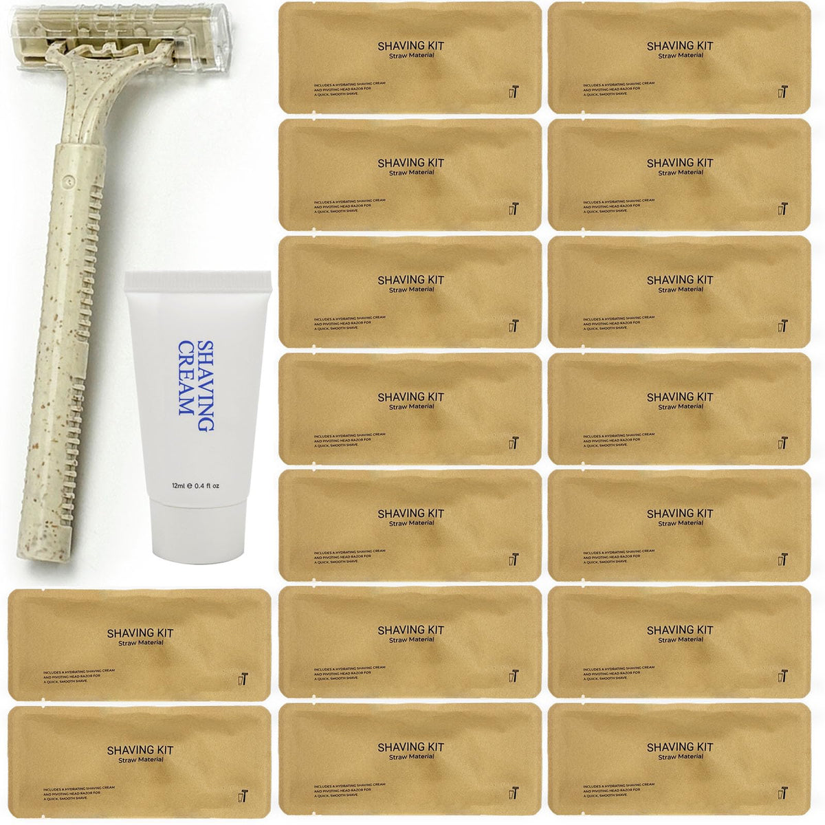 DincherBel disposable wheat straw razor packaging enhances hotel amenities.