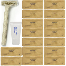 DincherBel disposable wheat straw razor packaging enhances hotel amenities.