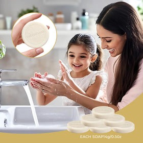 Travel-size soap bar by DincherBel fits compact guest bathrooms