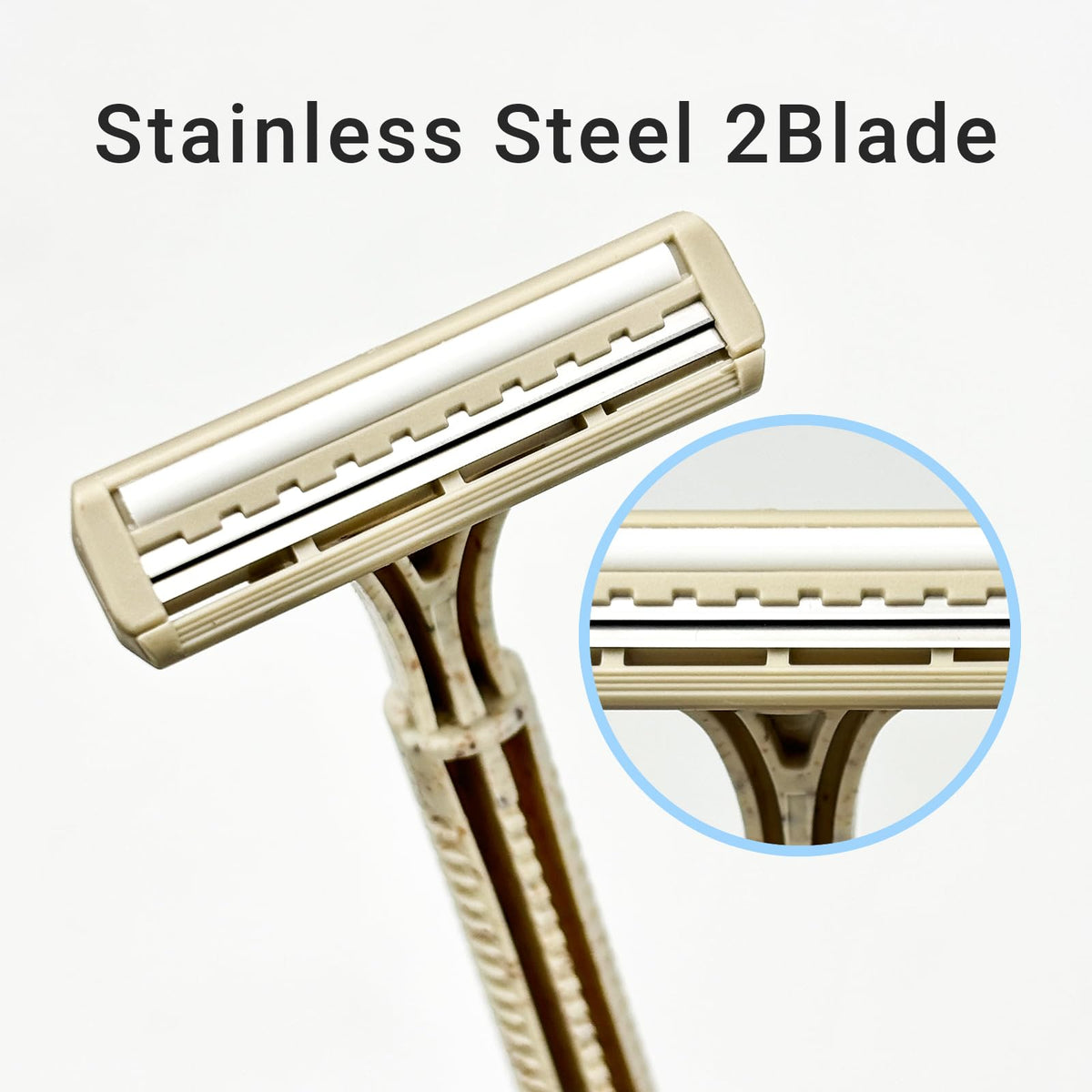 DincherBel twin-blade razor head for smooth contours.