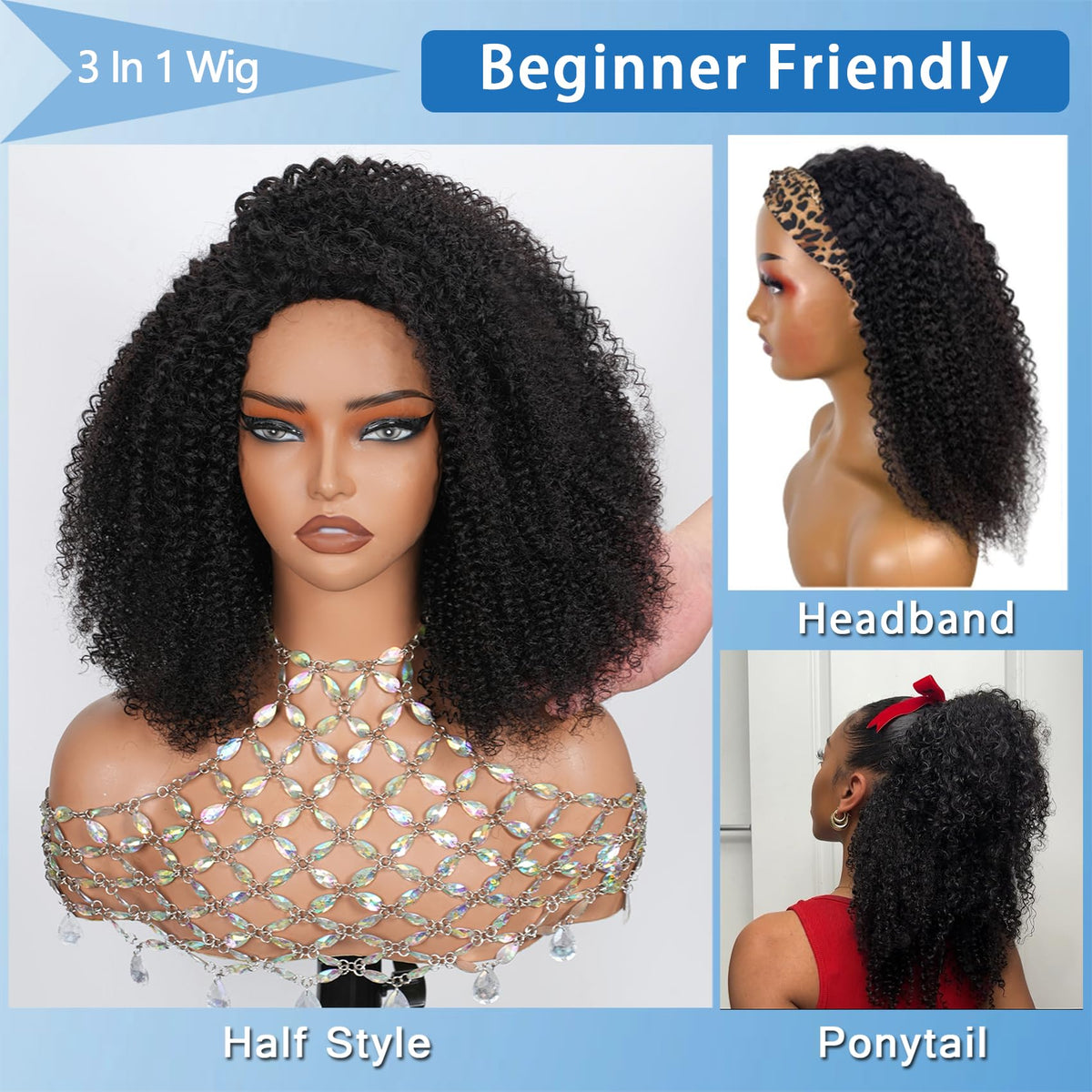 Ding Dian half wig glueless design for a seamless hairline blend