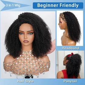 Ding Dian half wig glueless design for a seamless hairline blend