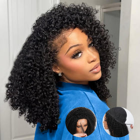 Ding Dian Kinky Curly Half Wig 18-inch full-bodied texture for natural everyday wear