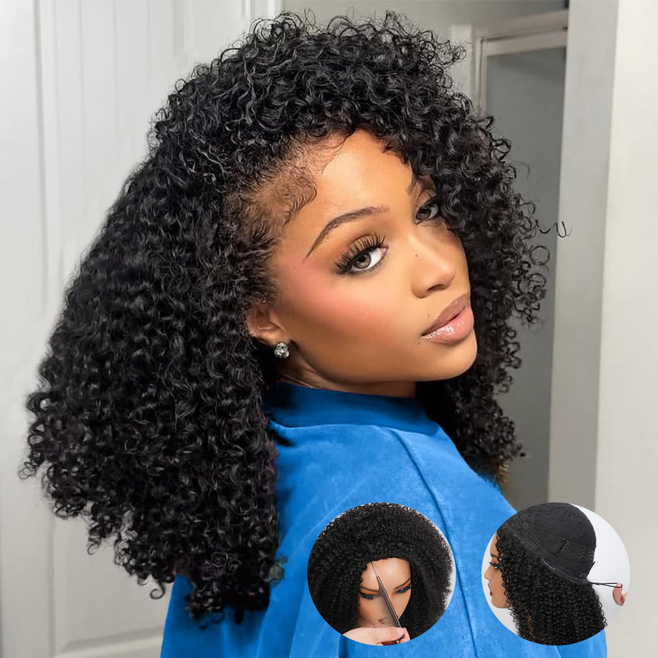 Ding Dian Kinky Curly Half Wig 18-inch full-bodied texture for natural everyday wear