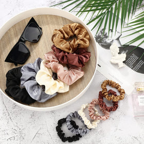 Dingion satin scrunchies color collection offers versatile matches for outfits