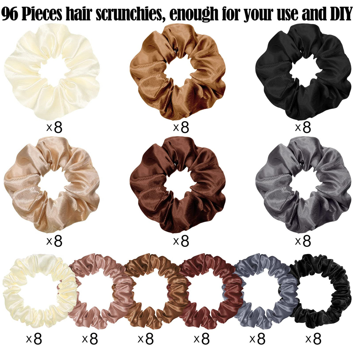 Dingion satin scrunchies large size ideal for thicker hair with secure hold