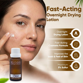 Dinur Cosmetics Bio Clean Drying Lotion texture close-up on skin