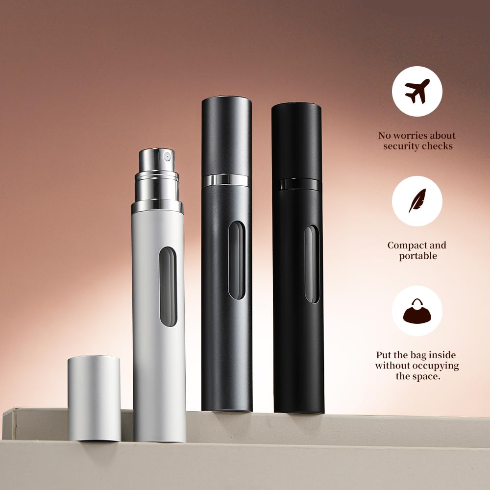 DIOHIO 10ml travel bottle silver for compact perfume on cruises