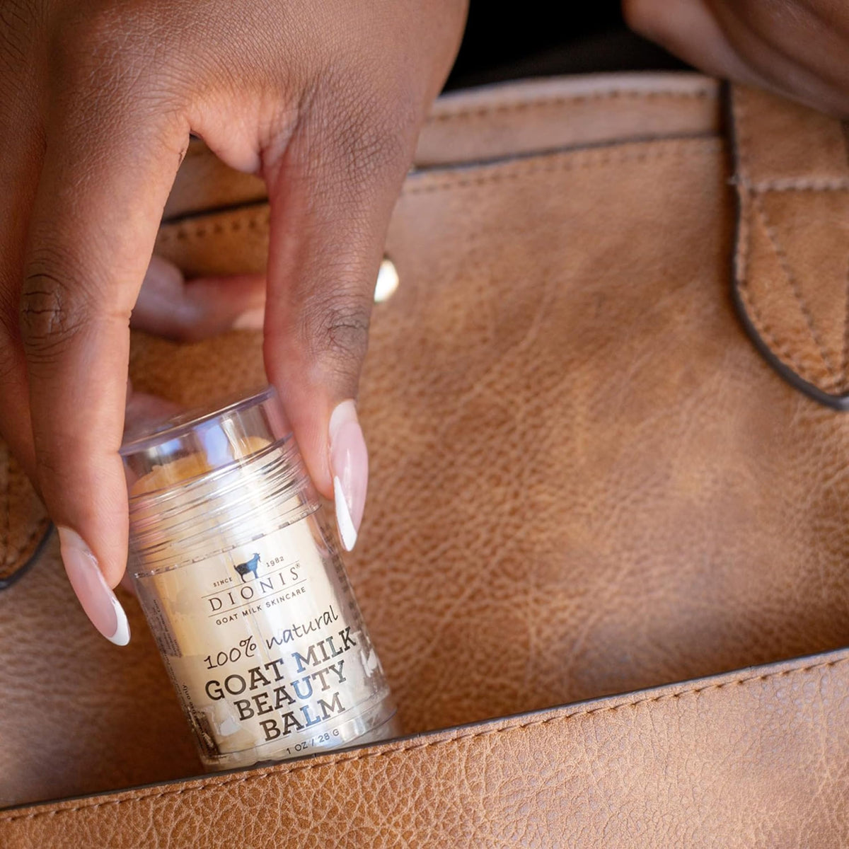 Dionis Coconut Shea Balm with goat milk for a non-greasy finish.