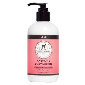 Dionis Goat Milk Body Lotion Love bottle delivering rich hydration for soft skin