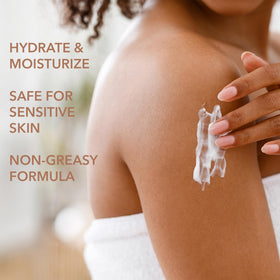 Dermatologist-tested Dionis lotion bottle displays cruelty-free and gluten-free icons.