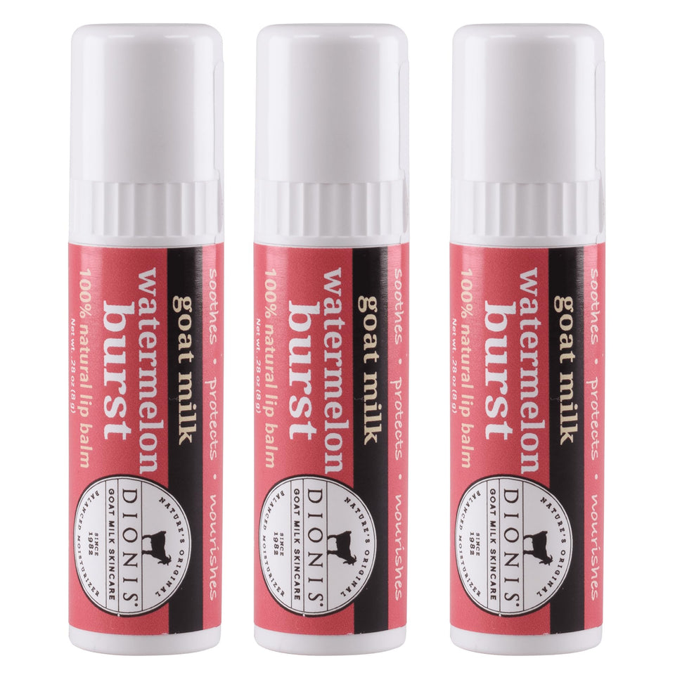 Dionis Watermelon Burst lip balm pack of three for on-the-go moisture