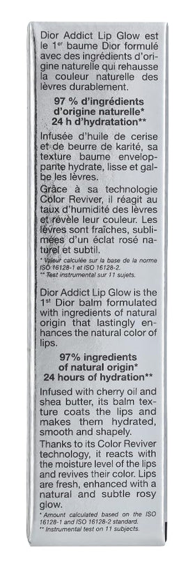 Dior Addict Lip Glow 001 Pink swatch on lips with hydration.
