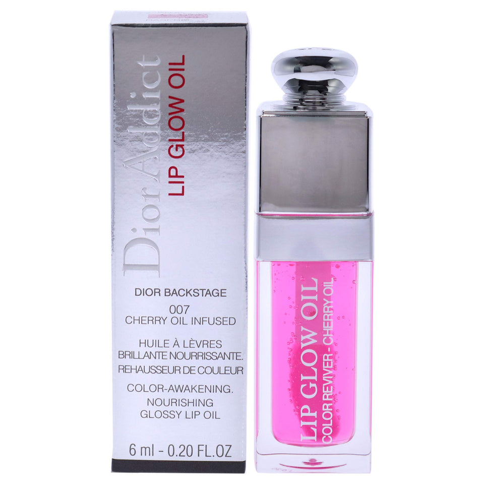Dior Addict Lip Glow Oil Raspberry 0.2 oz with glossy finish and color-enhancing care