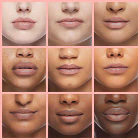 Lips after application featuring SPF 10 protection and a natural pink sheen.