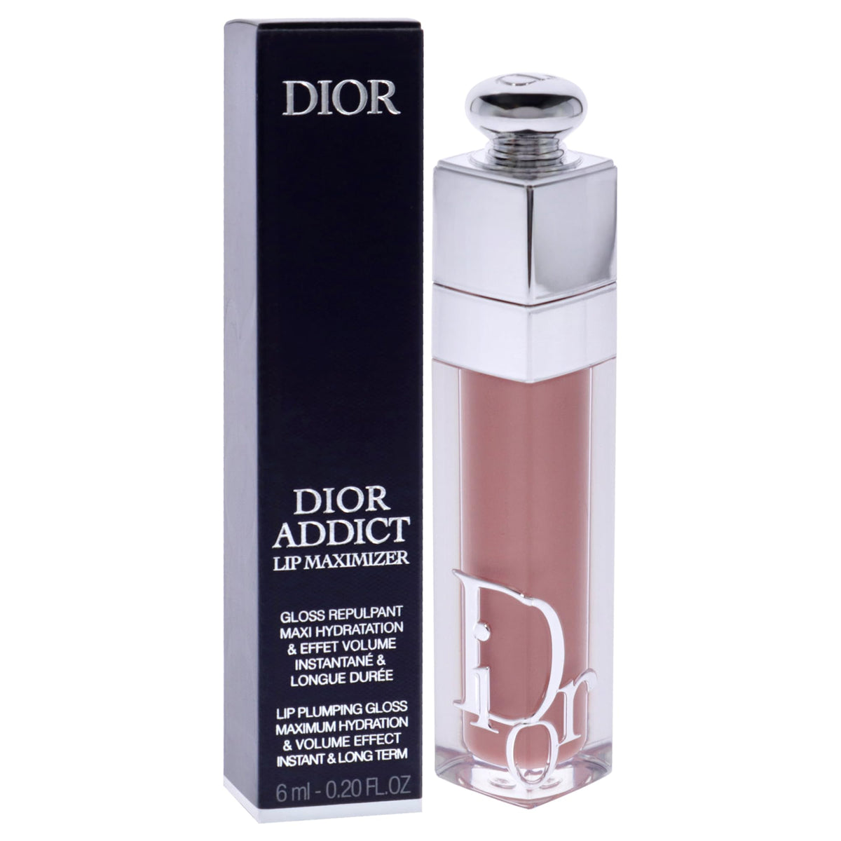 Dior Addict Lip Maximizer swiped on beige lips for a plump finish