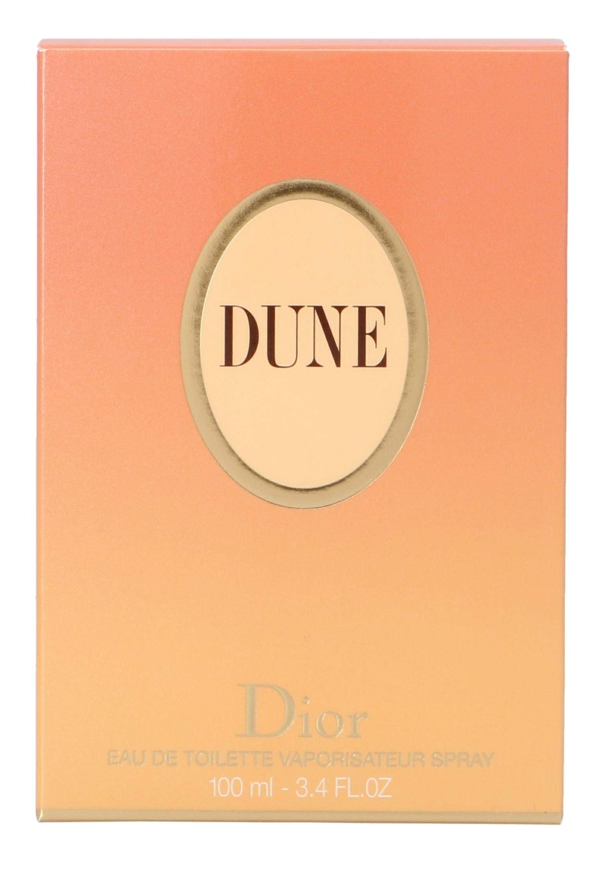 Dior Dune EDT packaging and 3.4 oz bottle on shelf for easy gifting.