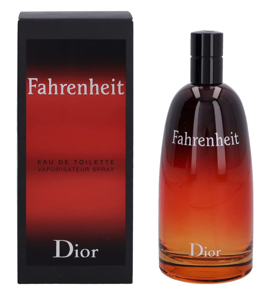 Dior Fahrenheit bottle front view, iconic design for men's fragrance.