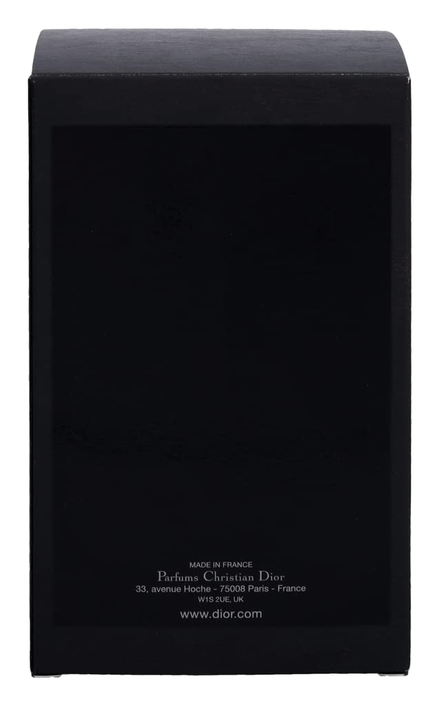 Dior Fahrenheit bottle back displays sleek branding and details.
