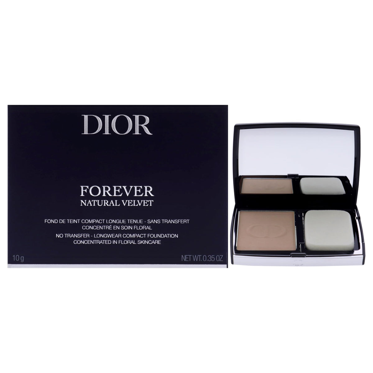 Dior Forever Natural Velvet compact 2N Neutral closeup showing long-wear, natural-matte finish.