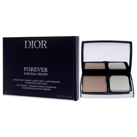 Dior Forever Natural Velvet packaging closeup emphasizes compact design and shade accuracy.