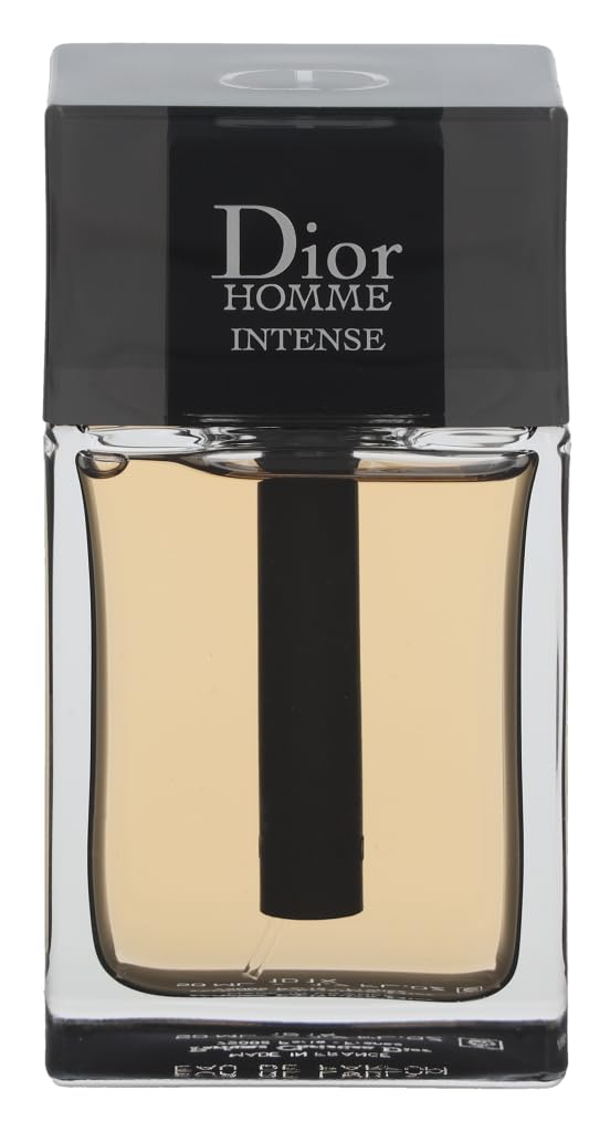 Dior Homme Intense cap detail showing sleek design for confident presentation.
