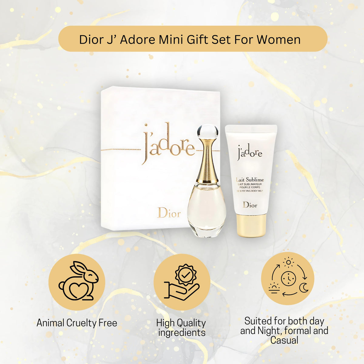 Dior J'adore mini EDP on the go for quick touch-ups.