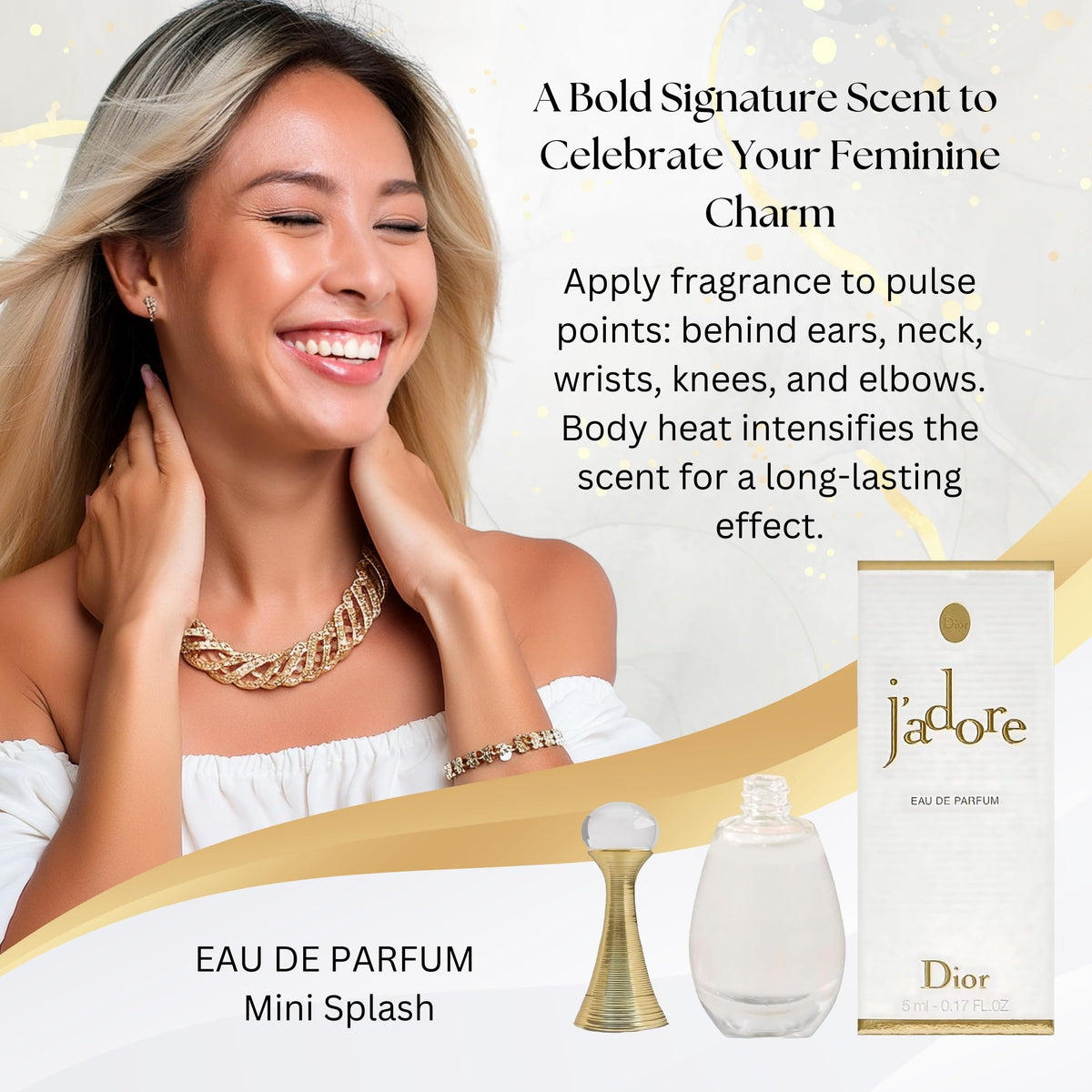 Dior J'adore 5 ml travel-size bottle for sampling on the go