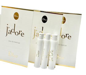 Dior J adore sample set with three 1.2 ml vials for on-the-go testing