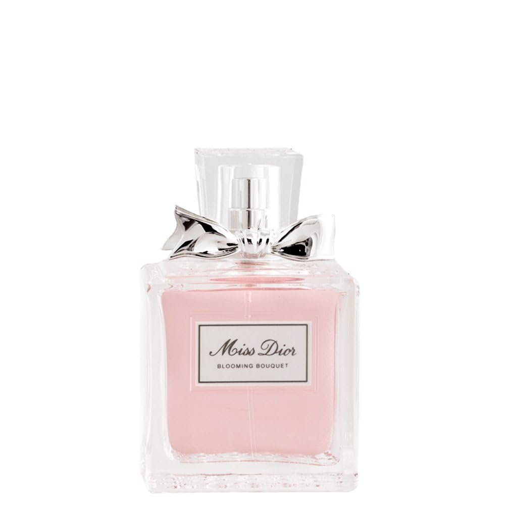 Miss Dior Blooming Bouquet bottle angled view highlights refined packaging and scent appeal.
