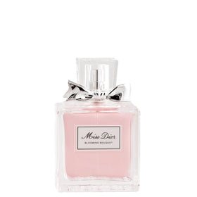 Miss Dior Blooming Bouquet bottle angled view highlights refined packaging and scent appeal.
