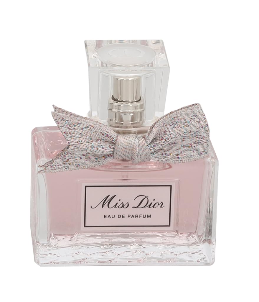 Close-up of Dior Miss Dior EDP bottle highlighting its floral character.