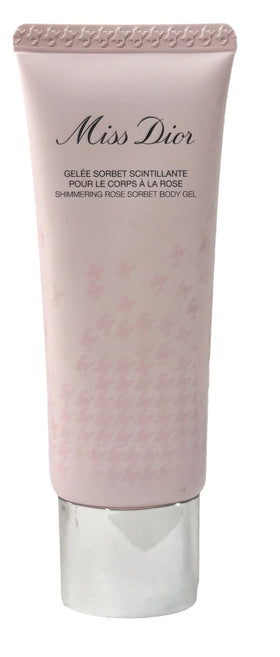 Dior Miss Shimmering Rose Sorbet bottle close-up with radiant hydration.