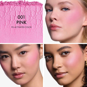 Dior Rosy Glow Blush 001 Pink swirl demonstrates color-reacting finish for customizable flush
