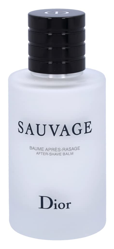 Dior Sauvage balm texture close-up highlights smooth, hydrating feel after shaving