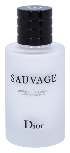 Dior Sauvage balm texture close-up highlights smooth, hydrating feel after shaving