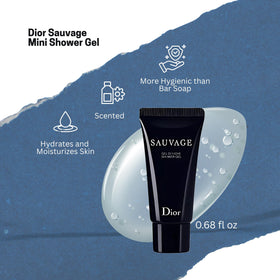 Dior Sauvage travel size packaging, perfect for trips and gym cases.