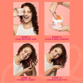 Dippity Do Girls With Curls coconut gelee on hand demonstrates flexible hold without stiffness