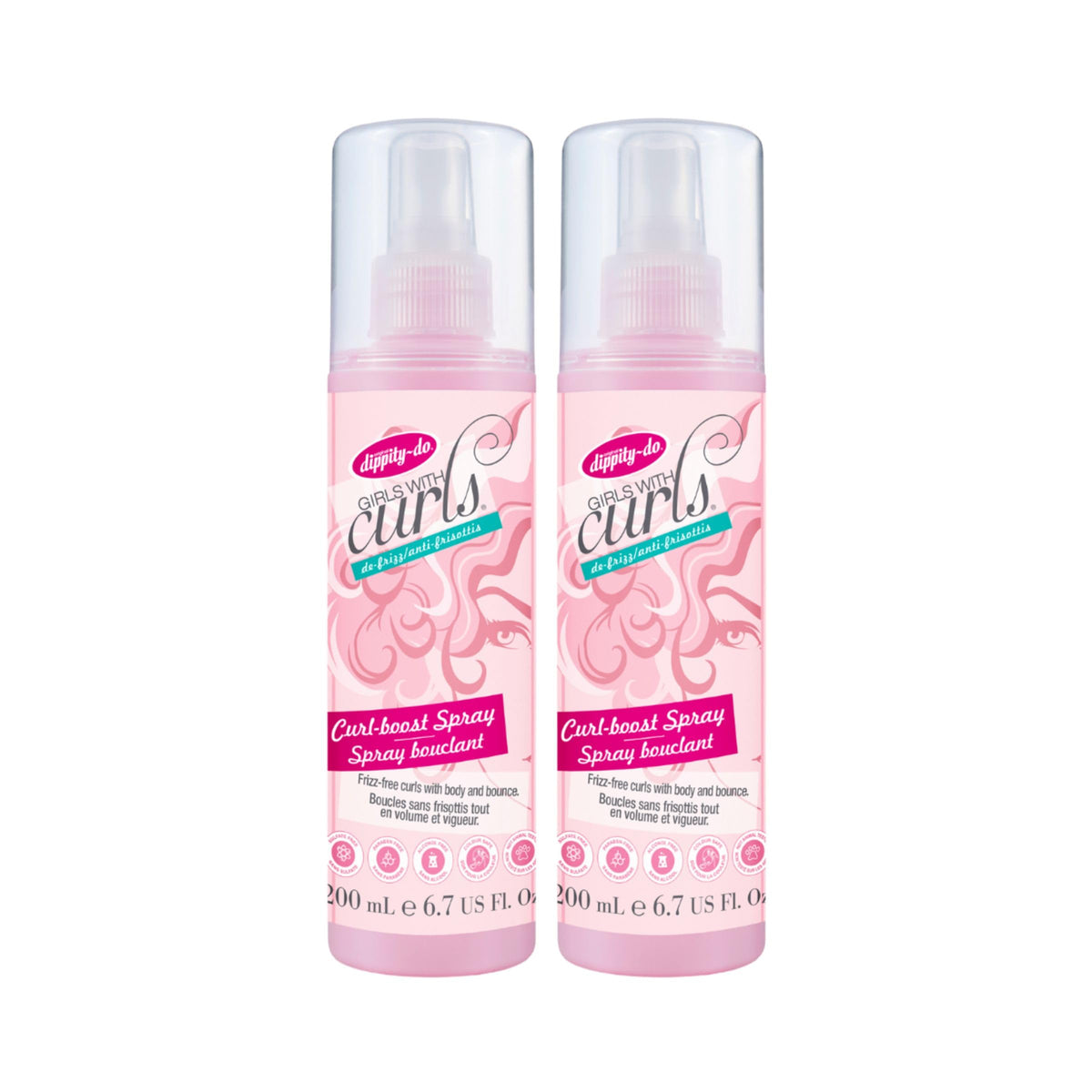 Dippity Do Girls With Curls Curl Boost Spray bottle refreshes curls.