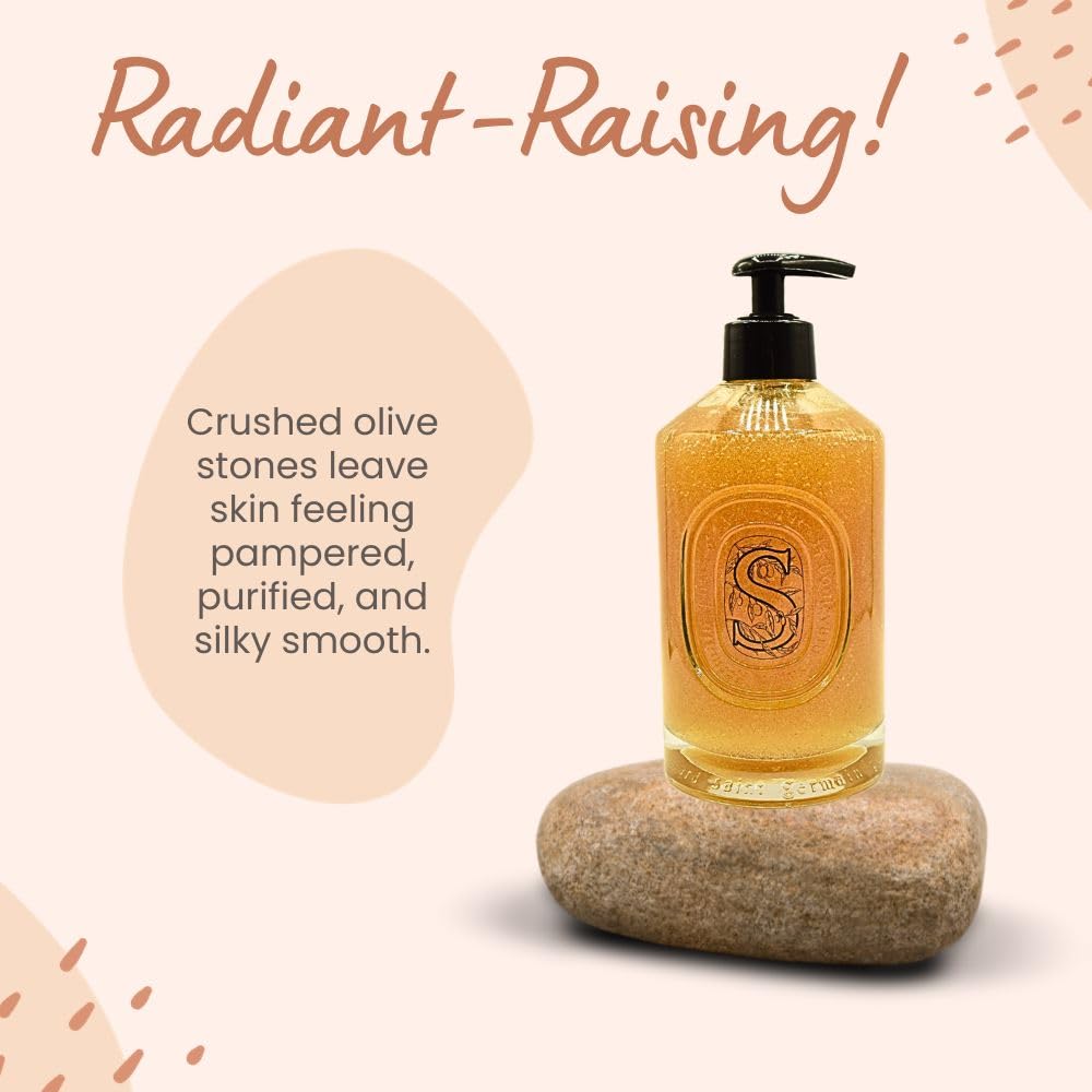 Diptyque olive-stones exfoliation shown for gentle skin refresh.