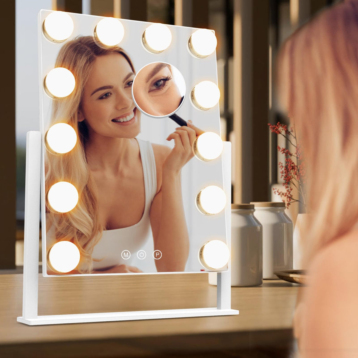 Dirket vanity mirror white frame blends into any room and enhances daily routines