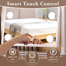 Dirket vanity mirror with lights — adjustable brightness for precise tones.