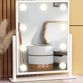 Dirket vanity mirror with lights — round frame with soft glow for precise makeup application.
