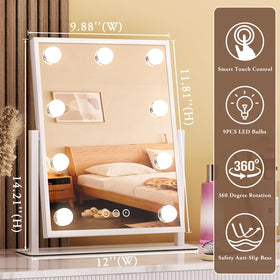 Dirket vanity mirror with lights — smart touch control and memory function.