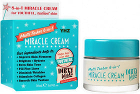 Dirty Works Multi Tasker 8-in-1 Miracle Cream bottle close-up for deep hydration.