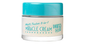 Dirty Works cream swatch shows rich texture ideal for daily nourishment.