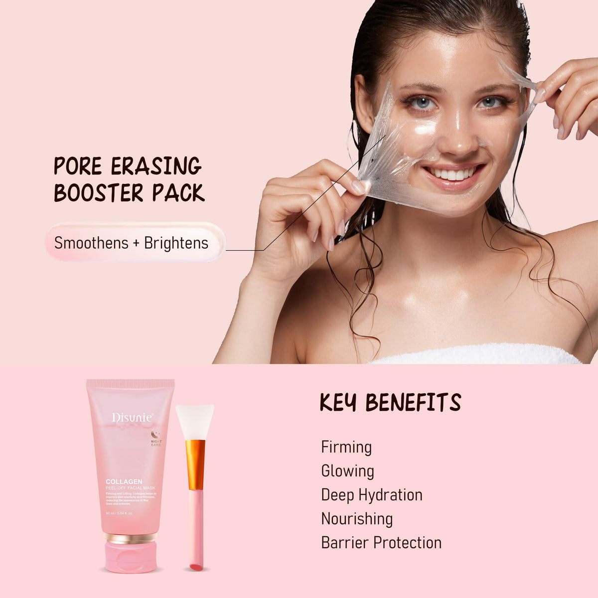 Disunie Collagen hydrolyzed collagen close-up; supports elasticity and softness.