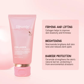 Disunie Collagen peel-off film close-up, gentle removal with no residue.